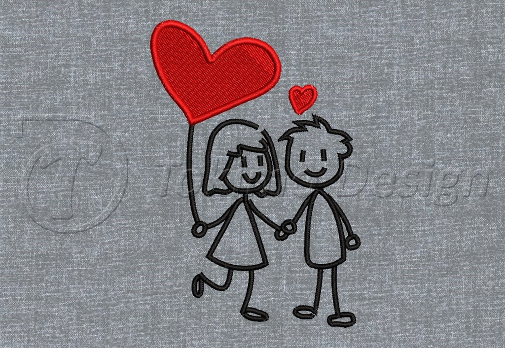 Valentines day LOVE - Machine embroidery design pattern – 4 sizes