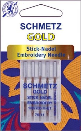 75/11 SCHMETZ® GOLD TITANIUM needles - pack of 5 - 705-ET 75