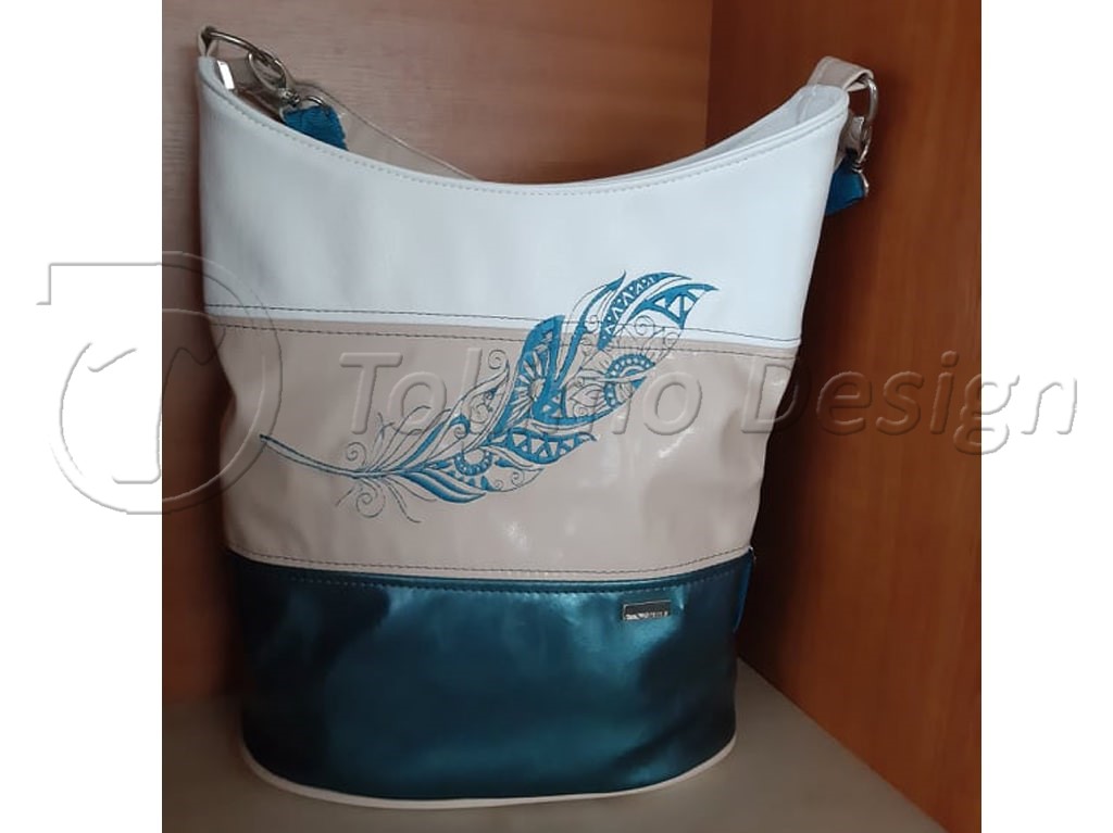 DIDA® - Blue feather - faux leather bag - Made by Edit M®