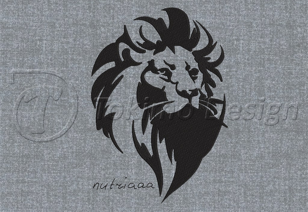 Lion head silhouette - nutriaaa® - Embroidery pattern – 4 sizes