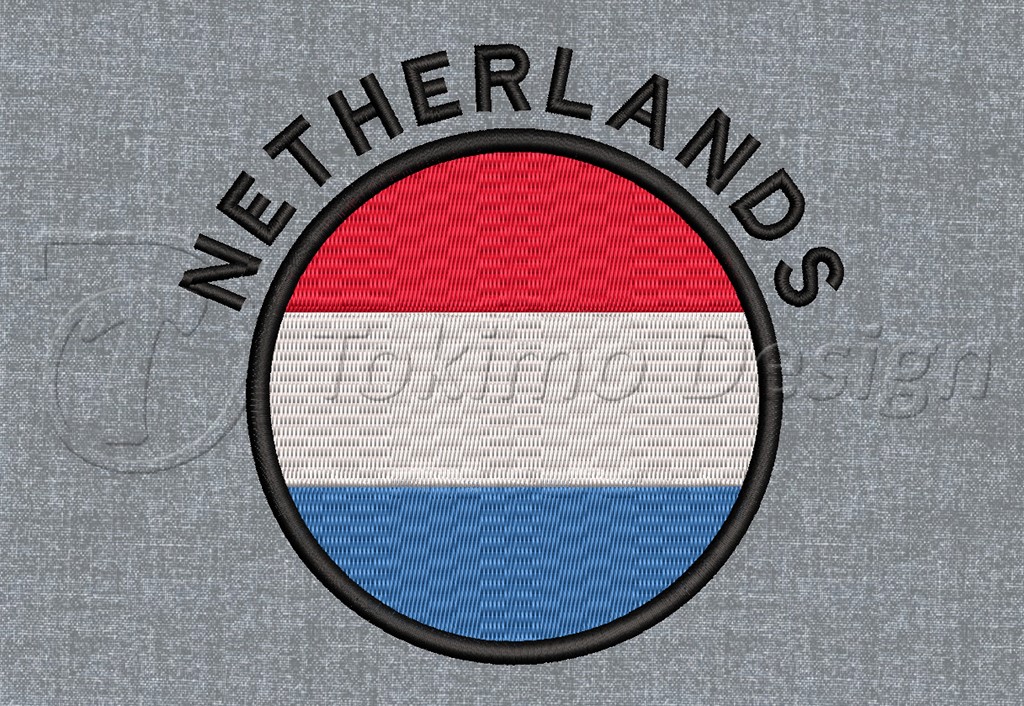 Cyrcle flag - Netherland - Machine embroidery pattern – 3 sizes