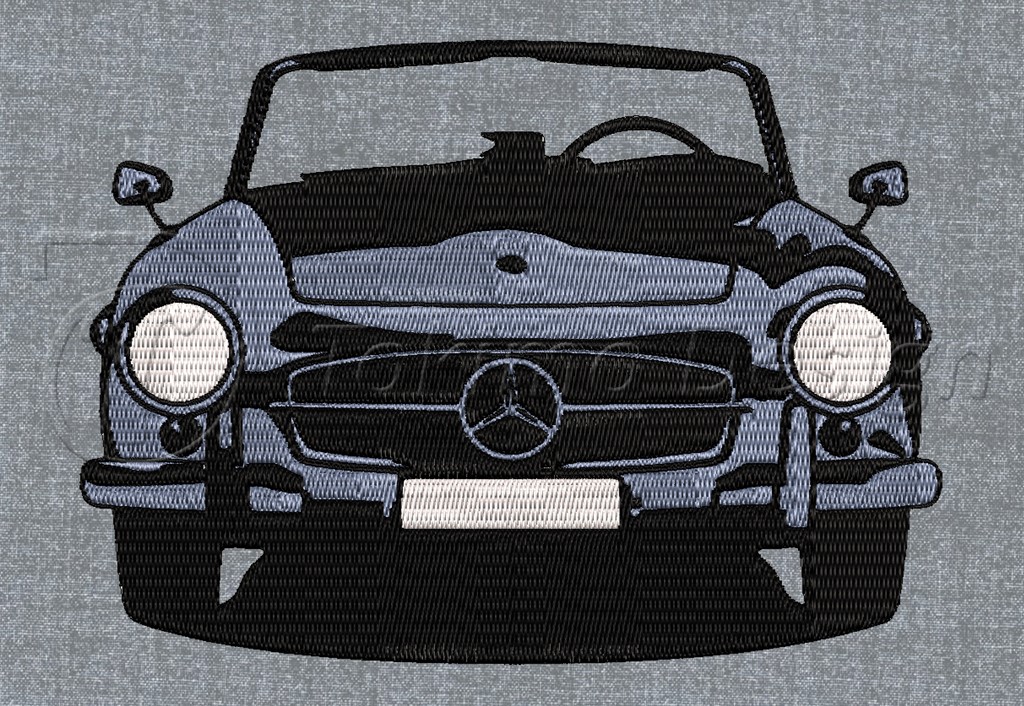 Mercedes 300 SL - Machine embroidery pattern design – 4 sizes