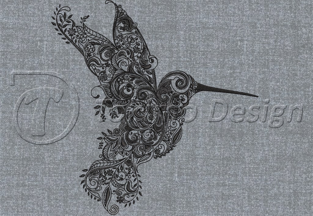 Hummingbird - Machine embroidery design pattern - DST only