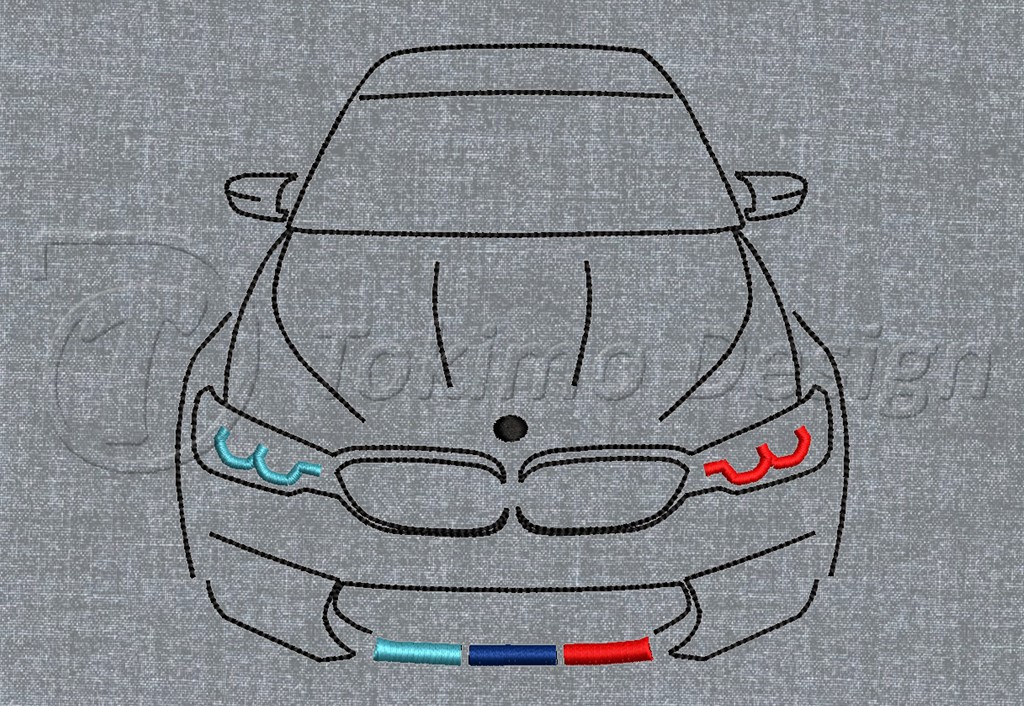 BMW M5 #2 car - Machine embroidery design pattern – 4 sizes