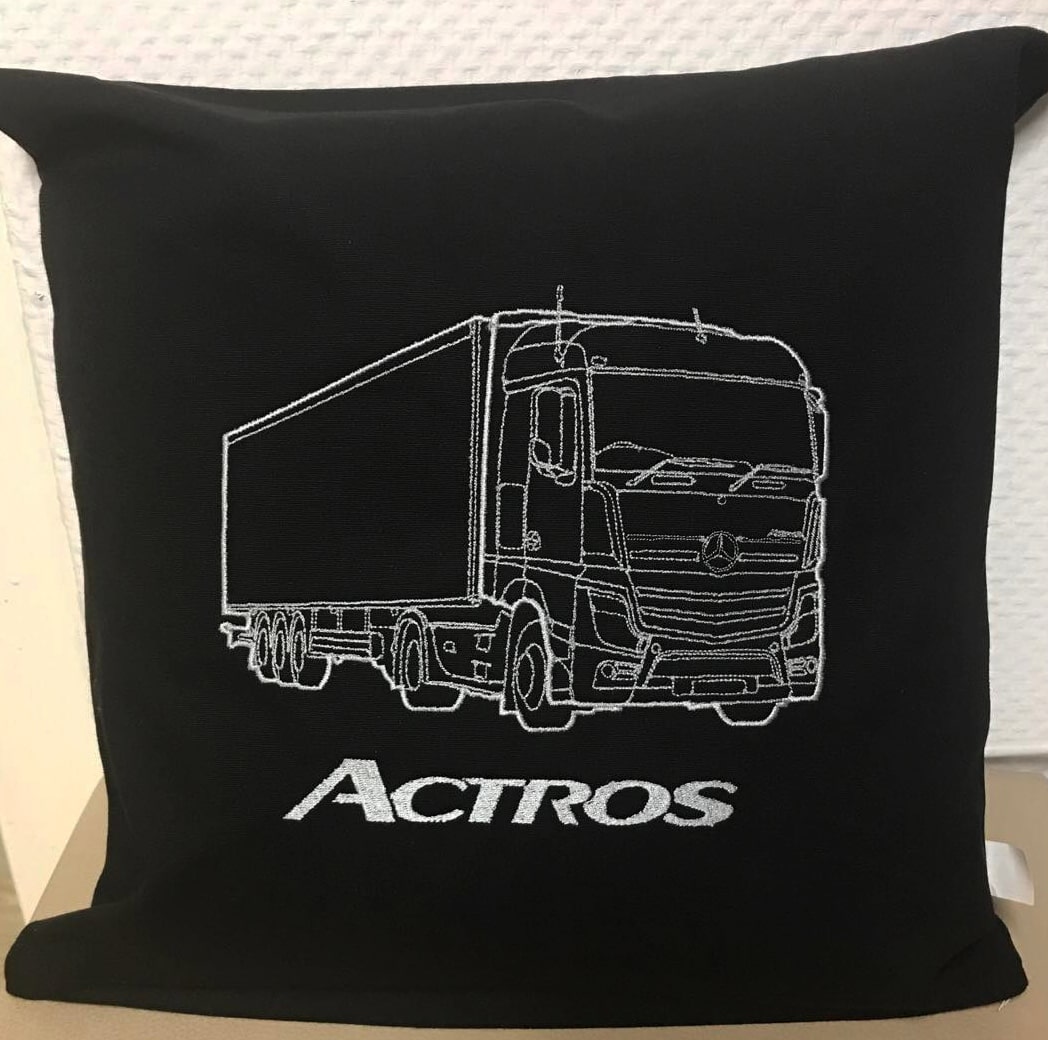 Mercedes lorry stitched out