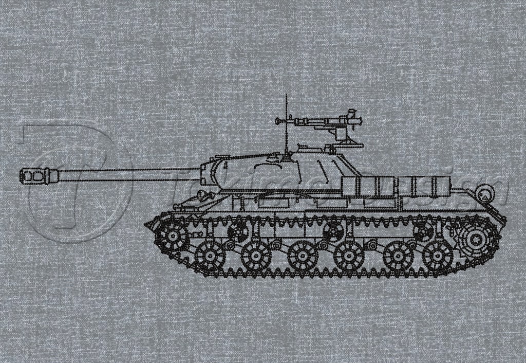 IS3 tank - Machine embroidery pattern – 4 sizes