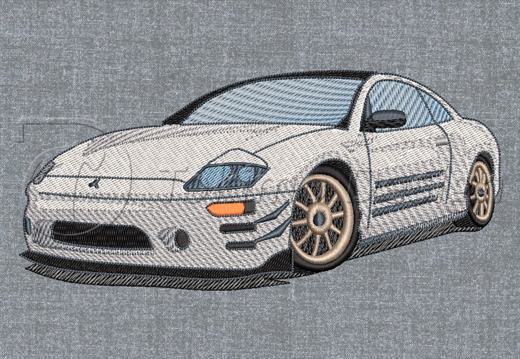 Mitsubishi FTO car - Machine embroidery pattern – 5 sizes