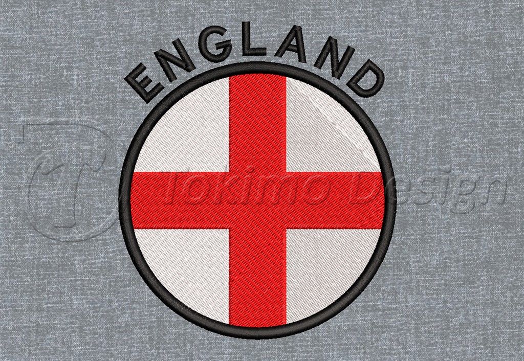 Cyrcle flag - England - Machine embroidery design pattern – 3 sizes