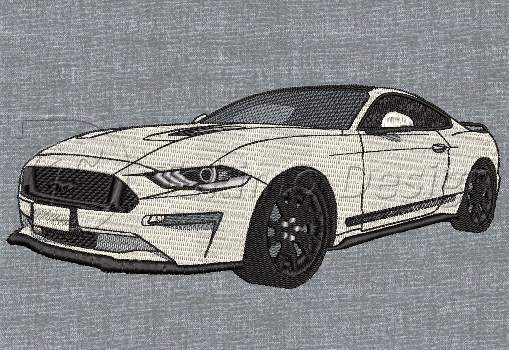 Ford Mustang GT 2018 car - Machine embroidery design pattern - 4 sizes