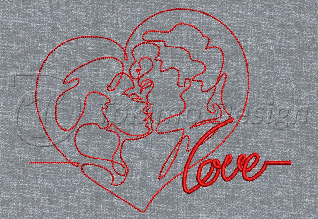 Valentines day #10 - Machine embroidery design pattern – 3 sizes